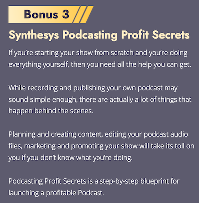 synthesys podcasting bonus